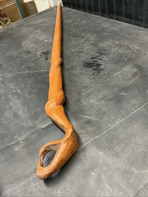 ''Hand-Carved Wooden Walking Cane with Cobra Snake Design''42  Free Shipping