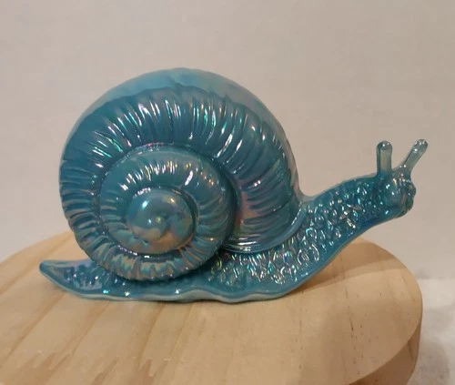 Fenton By Mosser Georgia Blue Carnival Snail - Specialy Made For Private Seller
