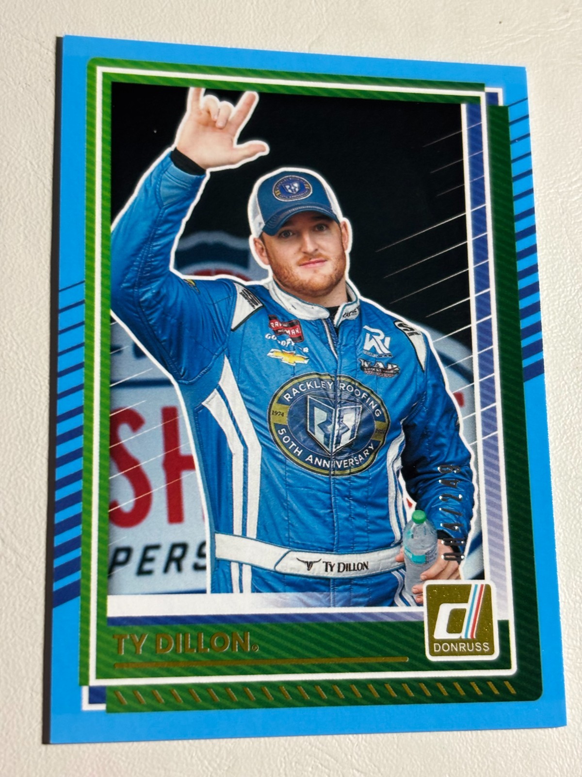 Ty Dillon 2025 Donruss Racing Carolina Blue Variant Card # 73  84/249
