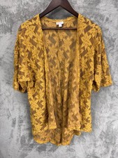 LuLaRoe Womens Floral Lace Sheer Kimono Duste...