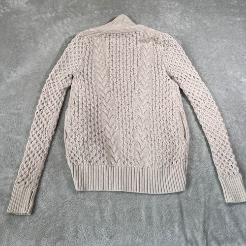 Ivivva Strickjacke Pullover Mädchen Größe 14 beige Zopfmuster vorne offen - Bild 4 von 8