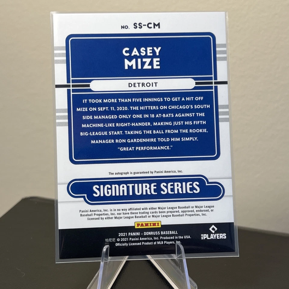 2021 Panini Donruss - Signature Series #SS-CM Casey Mize (AU, RC) DET Tigers - Image 2 of 2