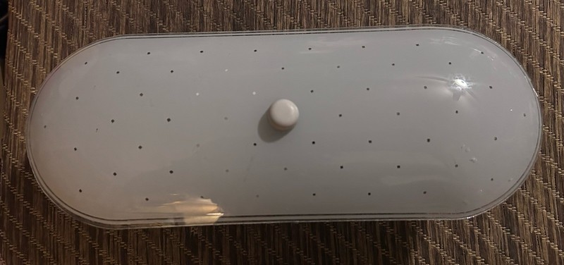 Vintage MCM 13.5” White Atomic Dots Bathroom Vanity Light 2 Light & Plug