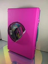VTG 1990 Class Case Divided Pencil School Supply Box Plastic Purple Pink Teal