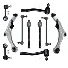 10Pcs Front Lower Control Arm Sway Bars Tie Rod Ends For 2009-2014 NISSAN MAXIMA
