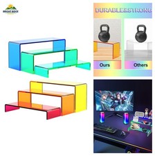 Mixed Color Acrylic Display Risers 6 PCs 5mm Thick 3 Tier Stacking Stand