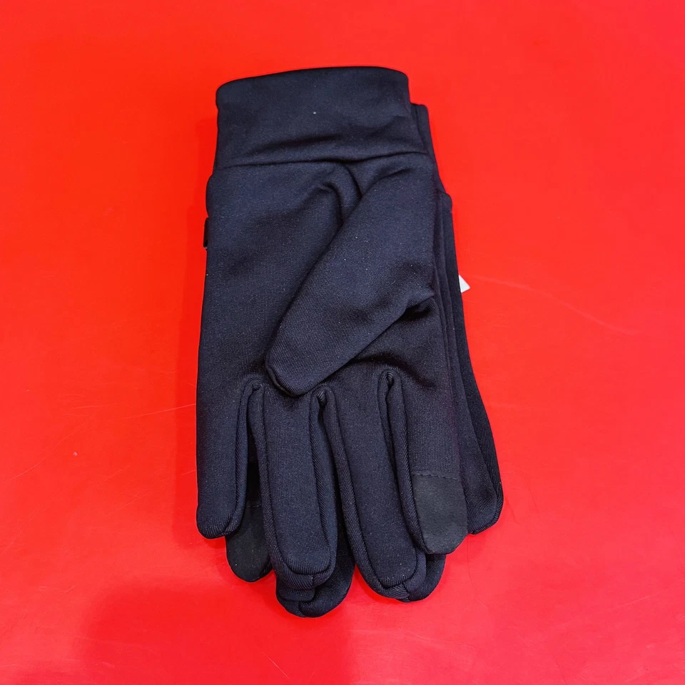 "Guantes CALVIN KLEIN Tech con logotipo de dedo tejidos negros puños con bandas talla pequeña 9,2"" de largo" Foto 2 de 4