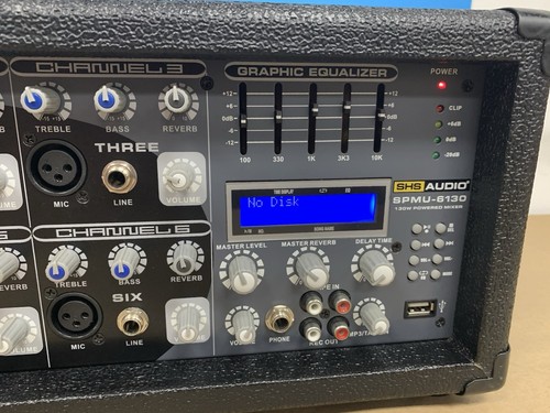 SHS Audio 130W Powered 6 Channel Mixer SPMU-6130 Tested & Working - Picture 6 of 14