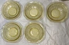 Set of 5 Federal Depression Glass Amber Yellow Madrid Dessert Fruit Bowl 5” Each