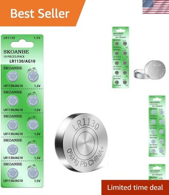 10PCS LR1130 AG10 1.5V Alkaline Button Cell Batteries for Watches & Calculators