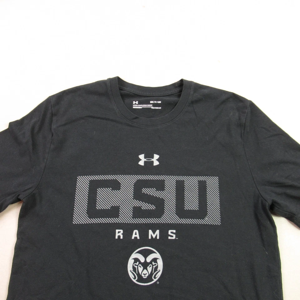 Under Armour Shirt Boys Small Short Sleeve Casual Black Crew Neck Outdoors - Image 3 of 4