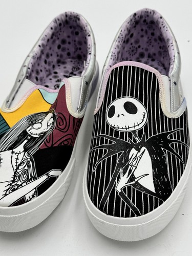 Ground Up Disney Nightmare Before Christmas Slip on Shoes Jack & Sally Size 11 - Picture 1 of 8