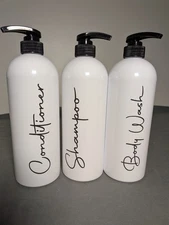 Alora 16oz Refillable Shampoo and Conditioner Dispenser Bottles - Set of 3