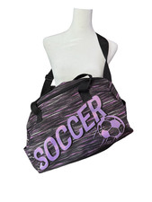 Borsone Justice calcio bambina nero viola a righe sport palestra zip borsone palla