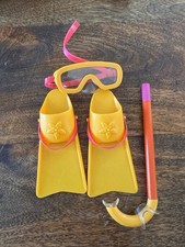 Vintage 90s American Girl Doll Snorkeling Set Flippers Goggles Snorkel