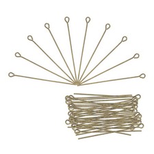 500Pcs Eye Pins Jewelry Findings Eye Pins 45mm Iron Eye Pins Bronze