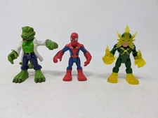 Playskool Marvel Super Hero Adventures LIZARD, SPIDER-MAN, ELECTRO Figure Lot