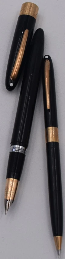 Juego de Pluma Estilográfica y Lápices Sheaffers Vintage Oro 14k Punto Blanco con Caja Foto 3 de 4