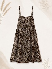 Cupshe Leopard Print Midi Dress NWT Size Small Spaghetti Strap Flowy