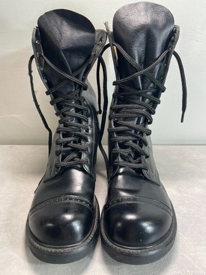 Double H Jump Boots Mens 9E Black Leather Military Combat Lace Up USA Made