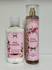 NEW Bath and Body Works Pink Chiffon Body Lotion and Fragrance Mist 8 oz