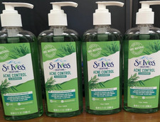 4 pack St. Ives Solutions Acne Control Cleanser Tea Tree 8 fl oz / 236 mL Each