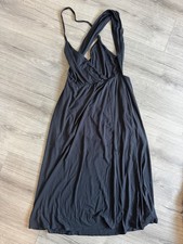 Lulus Black Halter Fit & Flare Knee Length Sleeveless Dress, Women's L