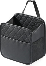 Backseat Car Organizer, PU Leather Car Storage with 2 Mesh Pockets, 9.8" X 9.8"