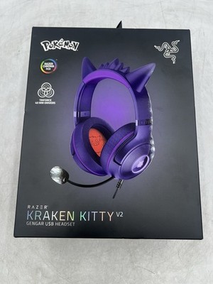 Razer Kraken Kitty V2 Gengar USB Gaming Headset RGB Purple Pokémon New In Box