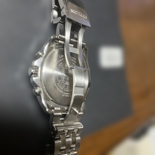 Citizen Attesa AT9060-54L Eco-Drive St. Acier Marine Argent Solaire Montre Auth - Photo 7 sur 8