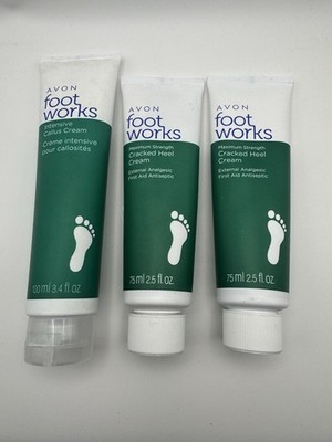 Avon Foot Works Cracked Heel Cream (2) & Intensive Callus Cream (1) NEW