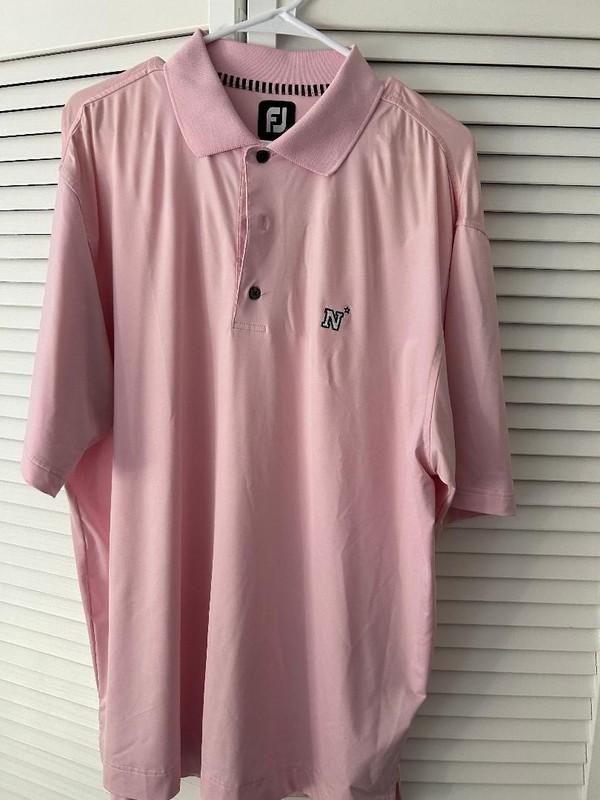 FootJoy FJ US Naval Academy Mens Large Golf Shirt Pink EUC Annapolis
