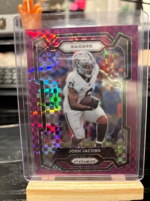 Josh Jacobs 2023 Panini Prizm #178 Purple Checkerboard Prizm /49 Raiders