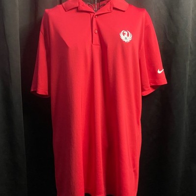 Nike Golf Ruger Logo Polo Shirt Mens Medium Red Dri-Fit