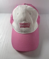 Levi  s Youth Snapback Hat Pink White Two-Tone Adjustable Cap Logo