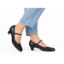 Capezio Vintage Black Leather Mary Jane Tap Shoes Women's Size 10