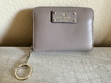 Kate Spade New York Gray Zip-Around Wallet with Key Ring for Women