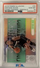 DWYANE WADE 2019 Illusions Living Legends #20 (EMERALD PRIZM) PSA 10💎GEM MINT🔥
