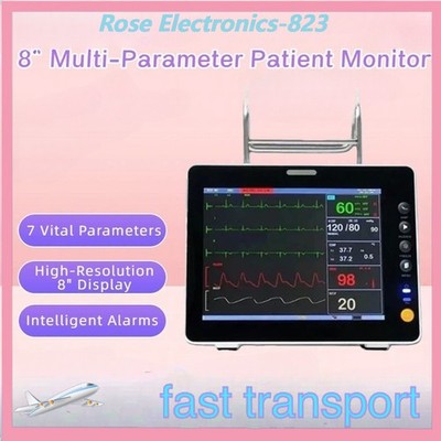 SPO2, 8'' Multiparameter Patient Monitor-ECG,NIBP, Temp, Resp for Hospital