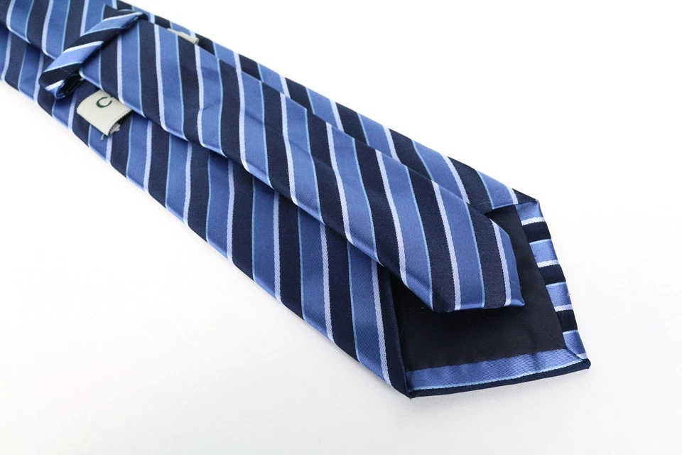 C&A Cravatta Da Uomo ~ 150 X 8 CM Blu Strisce Punta Classica - Imagen 3 de 4