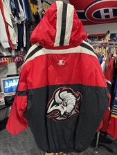Vintage Buffalo Sabres Starter Coat Jacket XL Puffer Goat Head RARE Full Zip