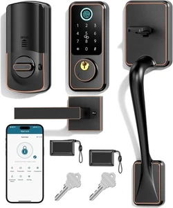 Hornbill Verrouillage de porte sans clé, ensemble de serrures de porte avant intelligentes, touche de sécurité intelligentes