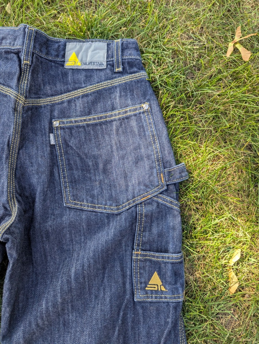 98年 LEVI'S SILVER TAB BAGGY 34×30 Vtg Levis L2 Silver Tab Baggy Jeans Denim Mens 38x30 Skater