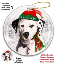 Dalmatian Santa's Helper Holiday Ornament