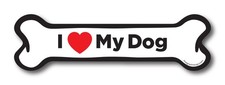 Magnet Me Up I Love My Dog Bone 2x7 Inches - Heavy Duty Automotive Magnet Decals