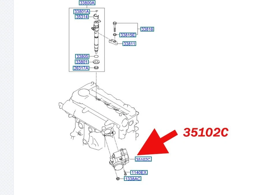 Cuerpo del acelerador (válvula de control de aire) para Hyundai ix35 2011-2013 1,7 L U2 diésel Foto 3 de 3