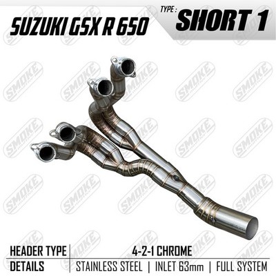 Header Exhaust pipe system custom For Suzuki GSXR 600 650 Silver