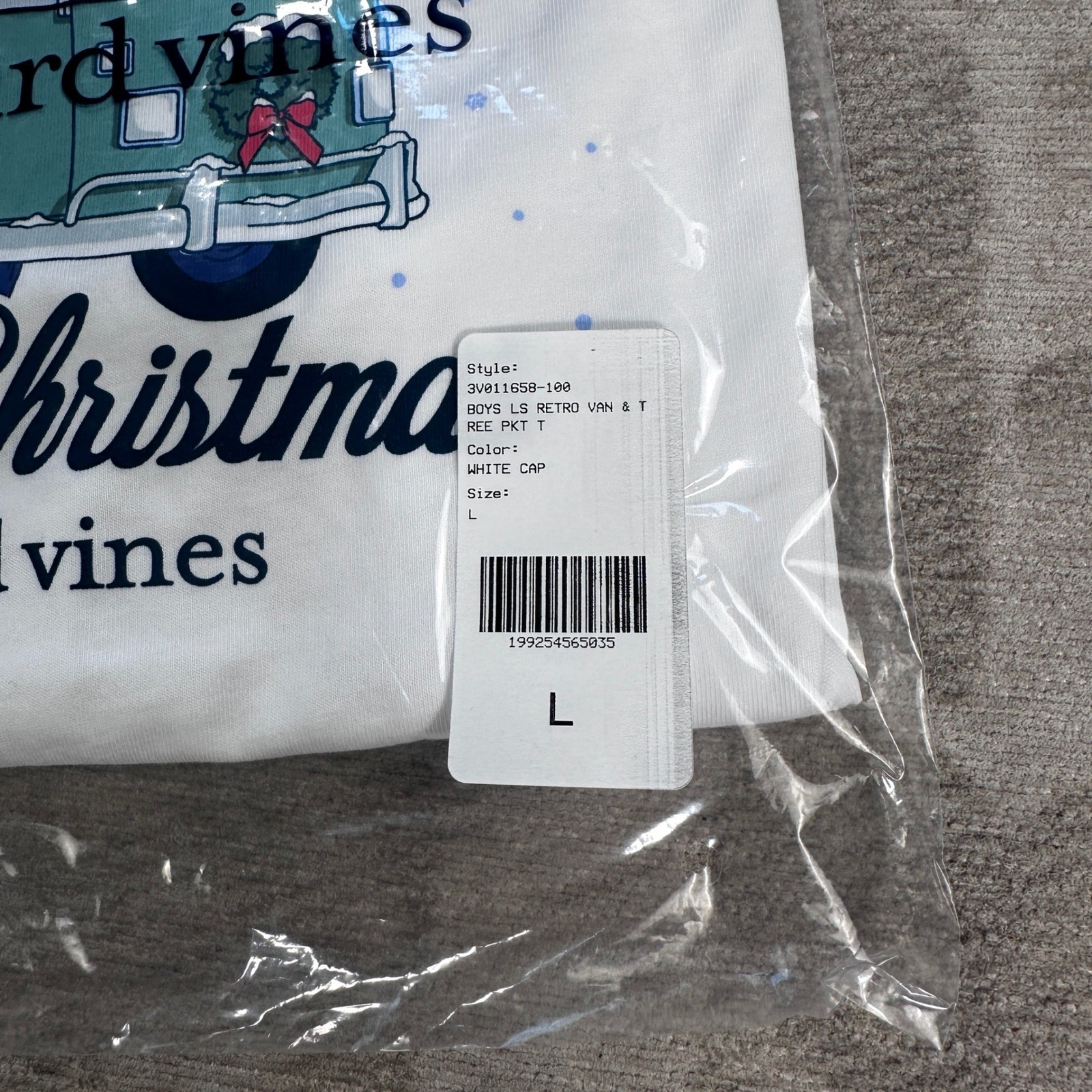 Vineyard Vines Boys Retro Van & Tree Long-Sleeve Pocket Tee White Christmas L image 8