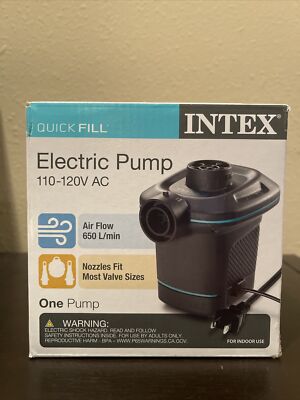 Intex 120V Quick Fill AC Electric Air Pump with 3 Nozzles BRAND NEW
