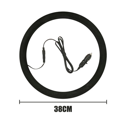 Car Steering Wheel Cover Heated Universal Motor Trend Tangle Free Design Warming - Foto 10 di 19